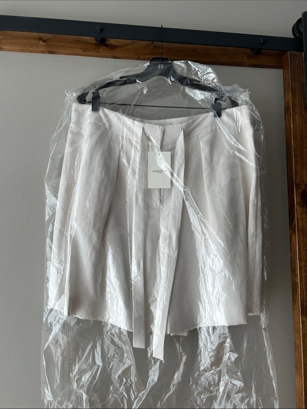 Lafayette 148 New York Cream Midi Pleated Skirt